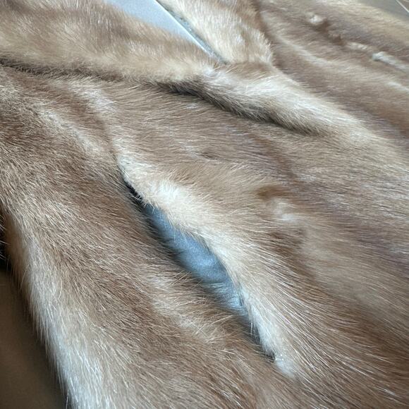 Vintage Pizitz Natural Brown Blonde Mink Fur Shawl Stole Coat Caplet Wrap S/M - Picture 2 of 11